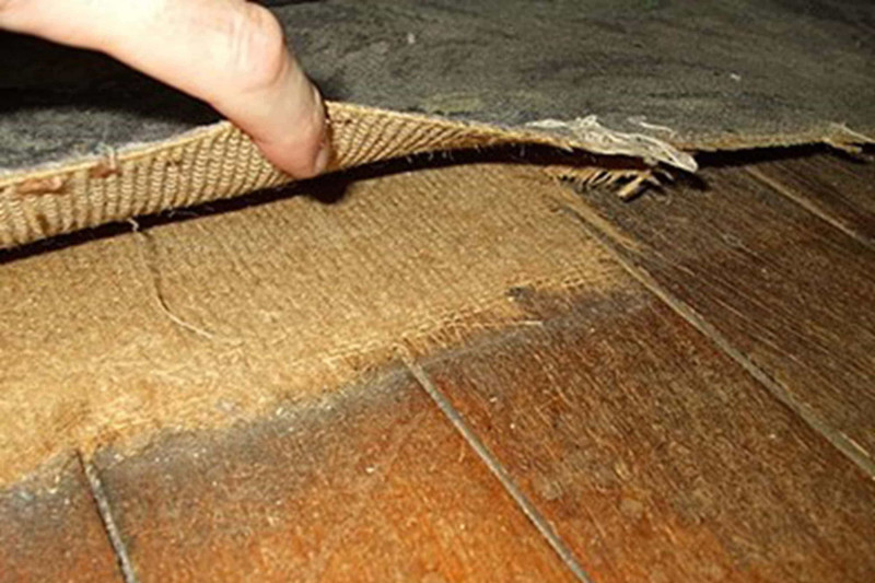 Asbestos under carpet underlay. asbestos carpet underlay