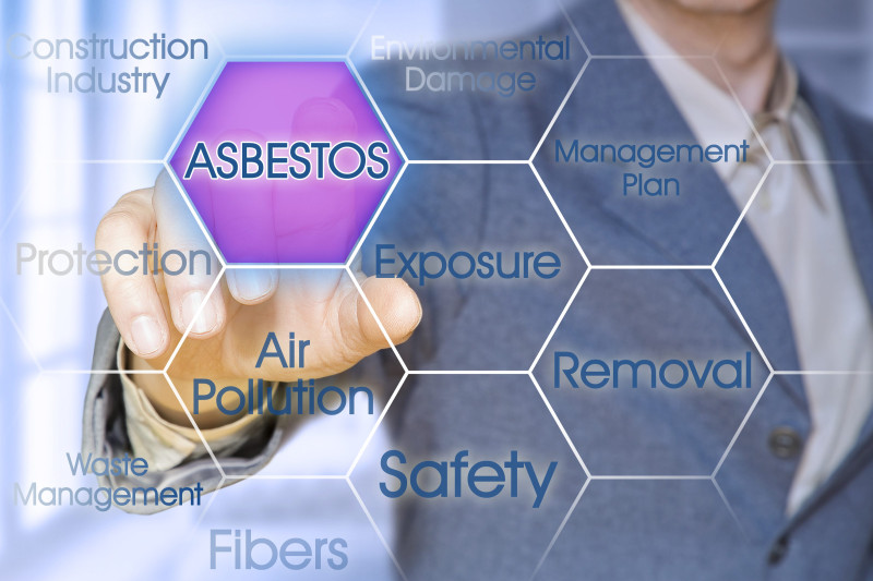 Asbestos Management Plan diagram with person pointing.